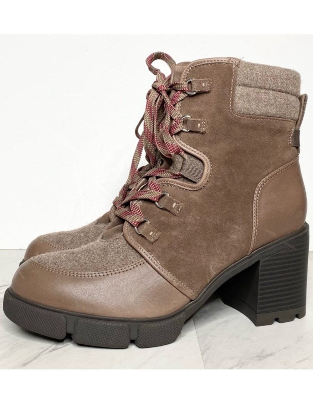 New! Naturalizer Myla Lace Up Faux Fur Heeled Boot 9M